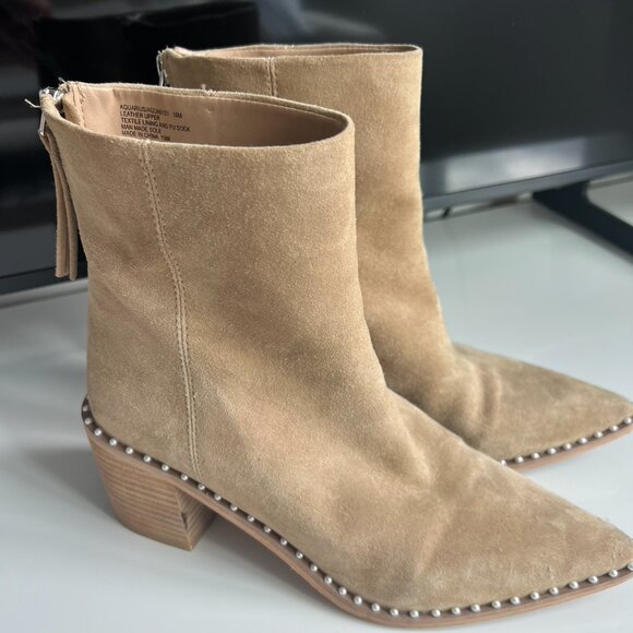 Steve Madden Suede Aquarius Booties with Pearl Stud Trim - Picture 8 of 9